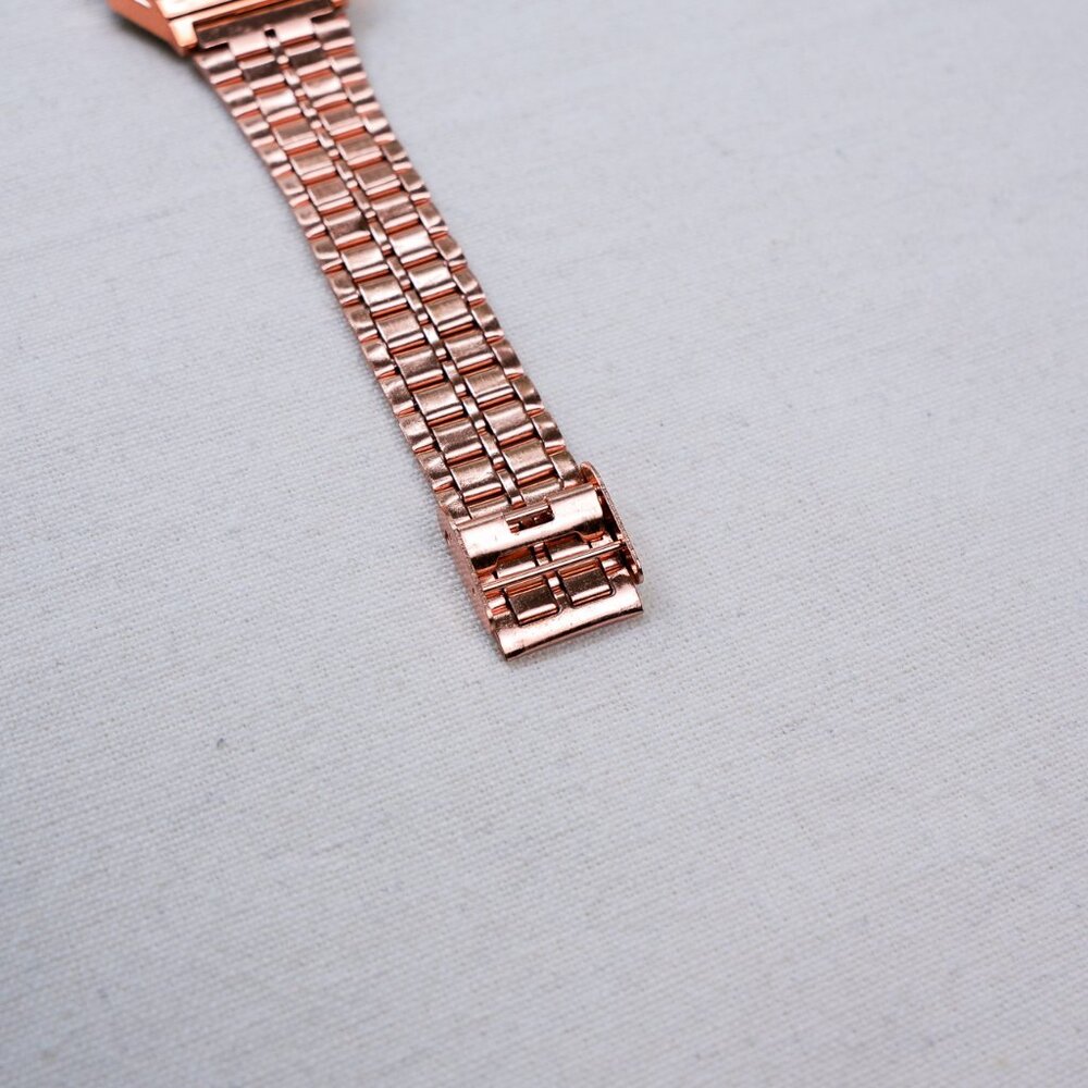 y2k rose gold stainless steel digital watch — pink 2000s retro style - Picture 5 of 12